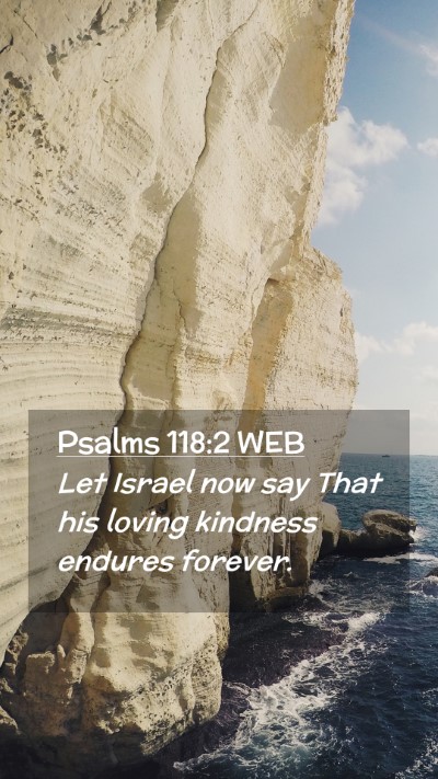 Picture 02 - Psalms 118:2 WEB Mobile Phone Wallpaper - Let Israel now say That his loving kindness - Mobile Bible Verse Wallpaper