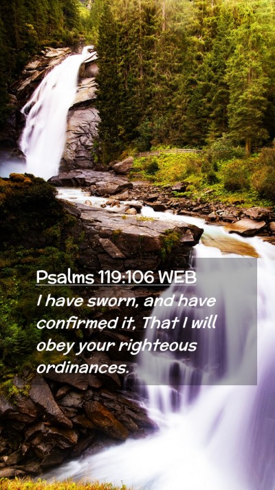 Picture 02 - Psalms 119:106 WEB Mobile Phone Wallpaper - I have sworn, and have confirmed it, That I will - Mobile Bible Verse Wallpaper