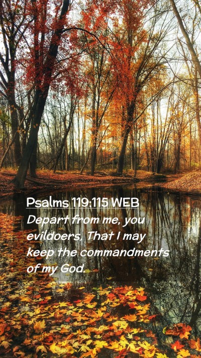 Picture 02 - Psalms 119:115 WEB Mobile Phone Wallpaper - Depart from me, you evildoers, That I may keep - Mobile Bible Verse Wallpaper