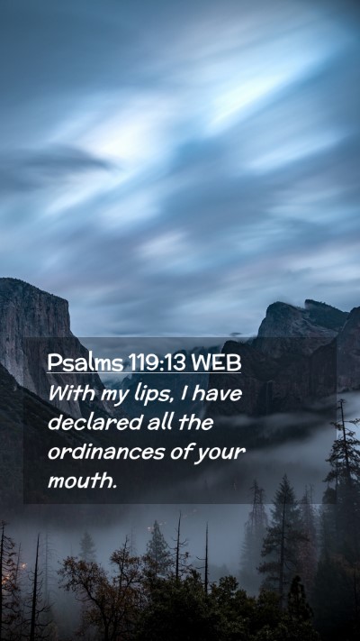 Picture 02 - Psalms 119:13 WEB Mobile Phone Wallpaper - With my lips, I have declared all the ordinances - Mobile Bible Verse Wallpaper