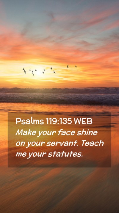 Picture 02 - Psalms 119:135 WEB Mobile Phone Wallpaper - Make your face shine on your servant. Teach me - Mobile Bible Verse Wallpaper