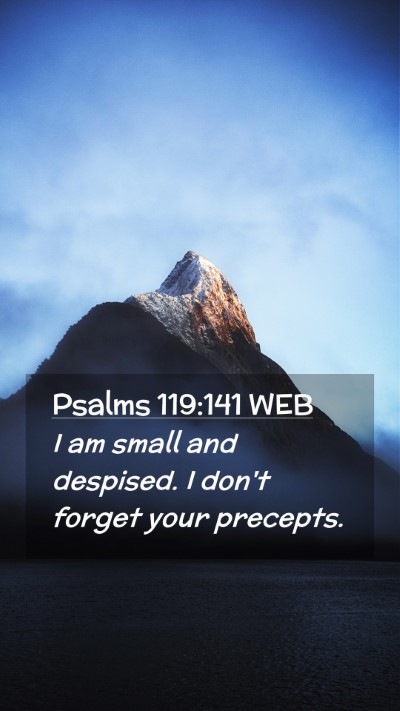 Picture 02 - Psalms 119:141 WEB Mobile Phone Wallpaper - I am small and despised. I don't forget your - Mobile Bible Verse Wallpaper