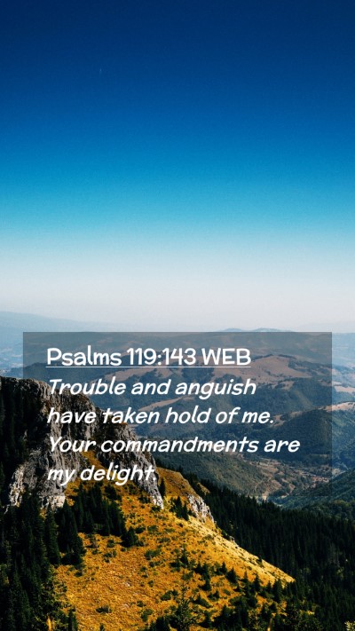 Picture 02 - Psalms 119:143 WEB Mobile Phone Wallpaper - Trouble and anguish have taken hold of me. Your - Mobile Bible Verse Wallpaper