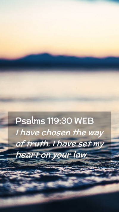 Picture 02 - Psalms 119:30 WEB Mobile Phone Wallpaper - I have chosen the way of truth. I have set my - Mobile Bible Verse Wallpaper