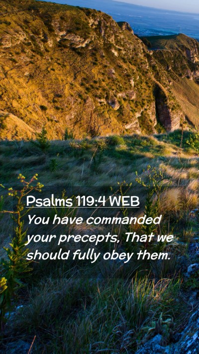 Picture 02 - Psalms 119:4 WEB Mobile Phone Wallpaper - You have commanded your precepts, That we should - Mobile Bible Verse Wallpaper