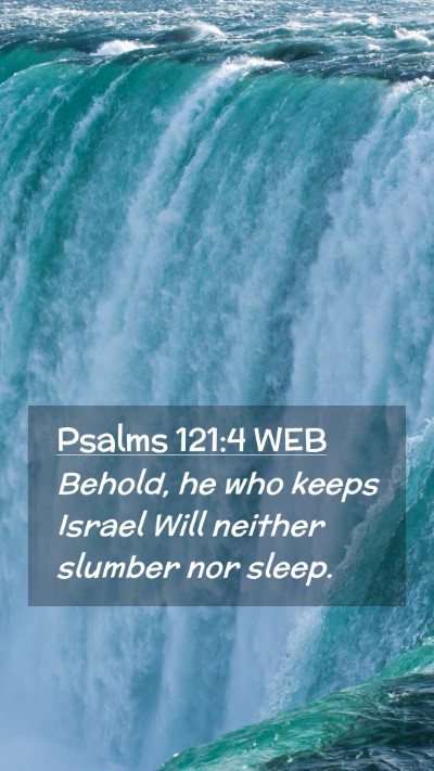 Picture 02 - Psalms 121:4 WEB Mobile Phone Wallpaper - Behold, he who keeps Israel Will neither slumber - Mobile Bible Verse Wallpaper