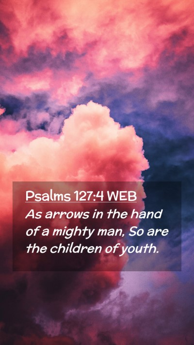 Picture 02 - Psalms 127:4 WEB Mobile Phone Wallpaper - As arrows in the hand of a mighty man, So are the - Mobile Bible Verse Wallpaper