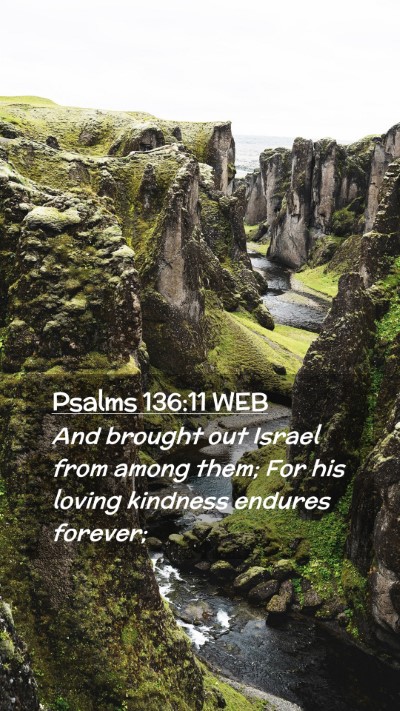 Picture 02 - Psalms 136:11 WEB Mobile Phone Wallpaper - And brought out Israel from among them; For his - Mobile Bible Verse Wallpaper