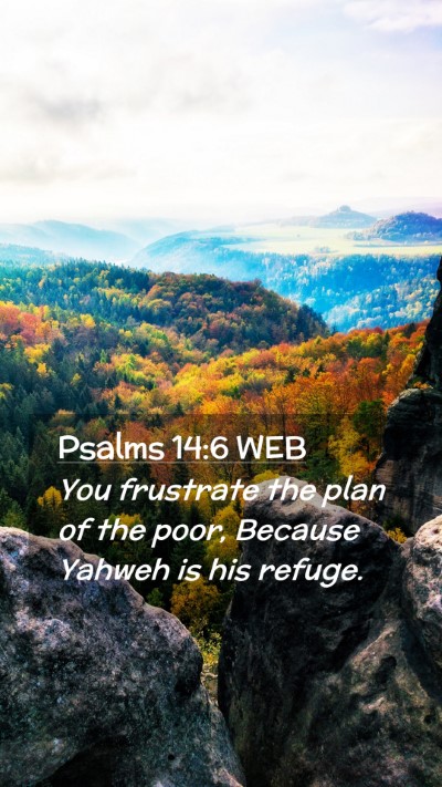 Picture 02 - Psalms 14:6 WEB Mobile Phone Wallpaper - You frustrate the plan of the poor, Because - Mobile Bible Verse Wallpaper