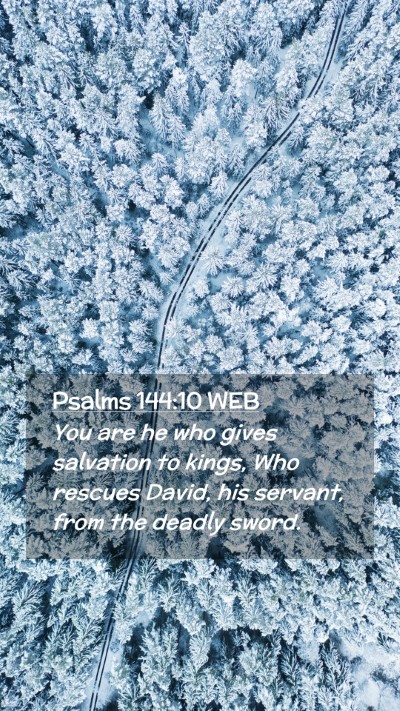 Picture 02 - Psalms 144:10 WEB Mobile Phone Wallpaper - You are he who gives salvation to kings, Who - Mobile Bible Verse Wallpaper