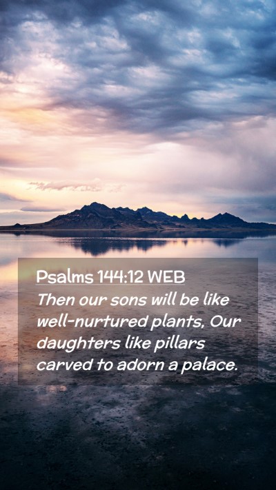 Picture 02 - Psalms 144:12 WEB Mobile Phone Wallpaper - Then our sons will be like well-nurtured plants, - Mobile Bible Verse Wallpaper