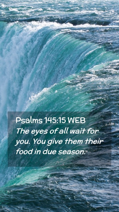 Picture 02 - Psalms 145:15 WEB Mobile Phone Wallpaper - The eyes of all wait for you. You give them their - Mobile Bible Verse Wallpaper