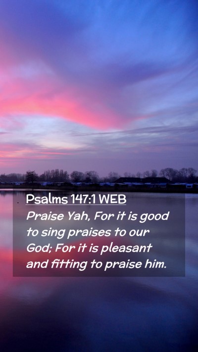 Picture 02 - Psalms 147:1 WEB Mobile Phone Wallpaper - Praise Yah, For it is good to sing praises to our - Mobile Bible Verse Wallpaper