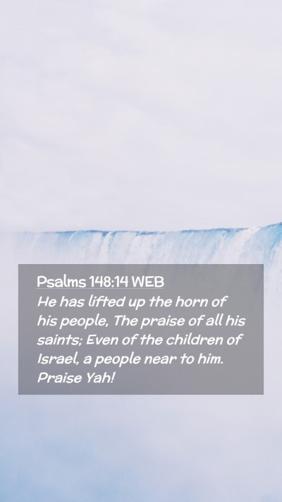 Picture 02 - Psalms 148:14 WEB Mobile Phone Wallpaper - He has lifted up the horn of his people, The - Mobile Bible Verse Wallpaper