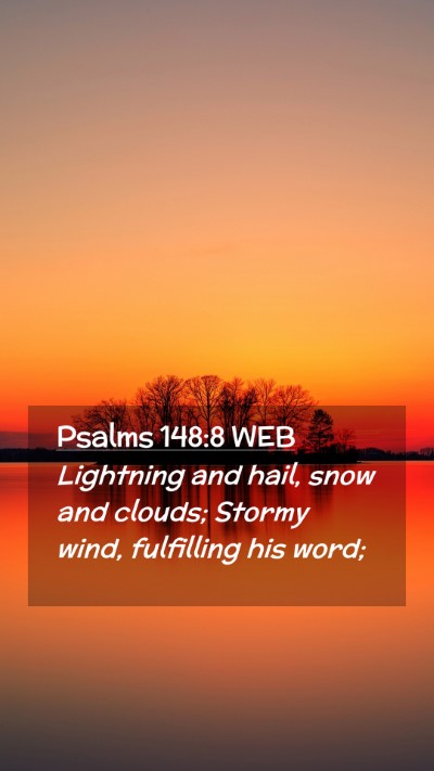 Picture 02 - Psalms 148:8 WEB Mobile Phone Wallpaper - Lightning and hail, snow and clouds; Stormy wind, - Mobile Bible Verse Wallpaper