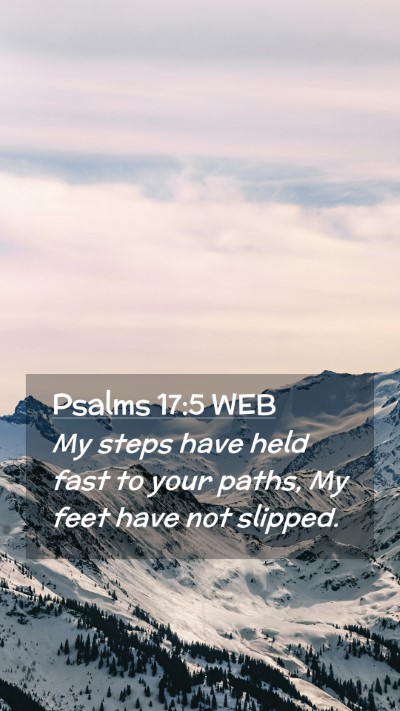 Picture 02 - Psalms 17:5 WEB Mobile Phone Wallpaper - My steps have held fast to your paths, My feet - Mobile Bible Verse Wallpaper
