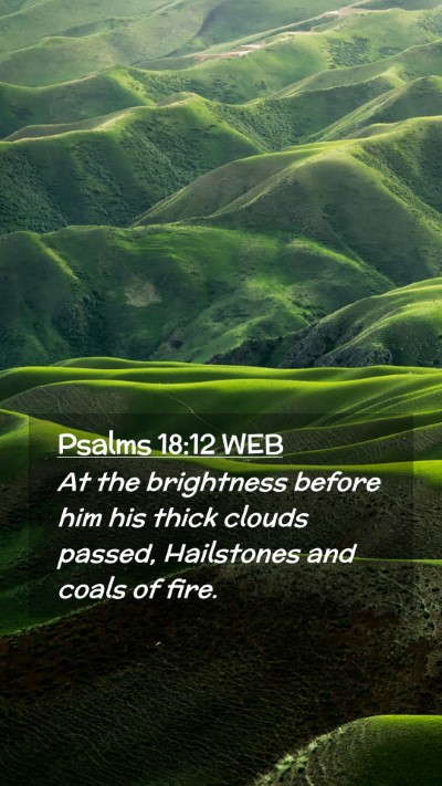 Picture 02 - Psalms 18:12 WEB Mobile Phone Wallpaper - At the brightness before him his thick clouds - Mobile Bible Verse Wallpaper