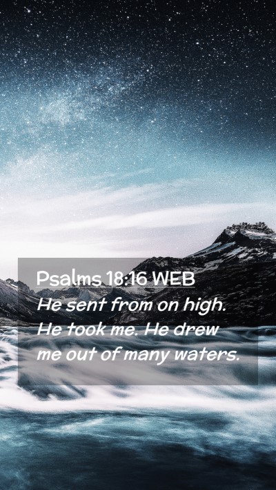 Picture 02 - Psalms 18:16 WEB Mobile Phone Wallpaper - He sent from on high. He took me. He drew me out - Mobile Bible Verse Wallpaper