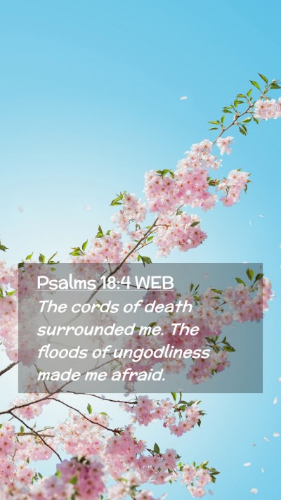 Picture 02 - Psalms 18:4 WEB Mobile Phone Wallpaper - The cords of death surrounded me. The floods of - Mobile Bible Verse Wallpaper