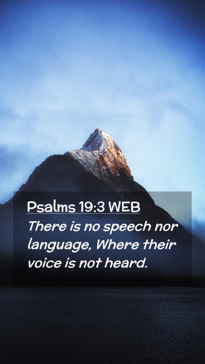 Picture 02 - Psalms 19:3 WEB Mobile Phone Wallpaper - There is no speech nor language, Where their - Mobile Bible Verse Wallpaper