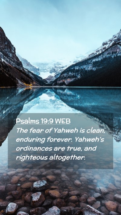 Picture 02 - Psalms 19:9 WEB Mobile Phone Wallpaper - The fear of Yahweh is clean, enduring forever. - Mobile Bible Verse Wallpaper
