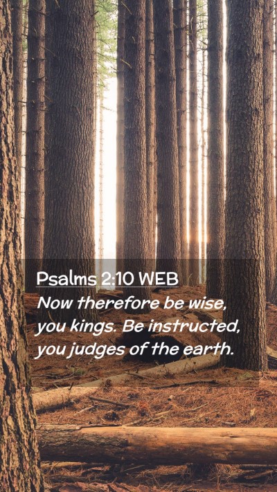 Picture 02 - Psalms 2:10 WEB Mobile Phone Wallpaper - Now therefore be wise, you kings. Be instructed, - Mobile Bible Verse Wallpaper