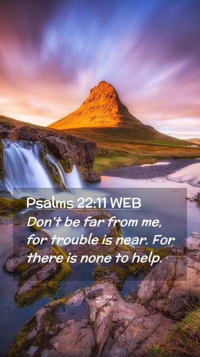 Picture 02 - Psalms 22:11 WEB Mobile Phone Wallpaper - Don't be far from me, for trouble is near. For - Mobile Bible Verse Wallpaper