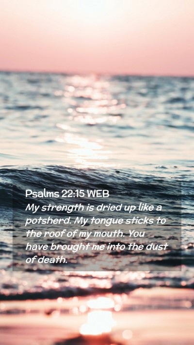 Picture 02 - Psalms 22:15 WEB Mobile Phone Wallpaper - My strength is dried up like a potsherd. My - Mobile Bible Verse Wallpaper