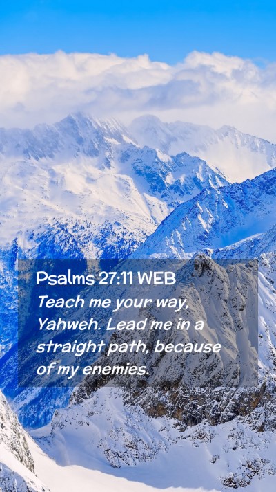 Picture 02 - Psalms 27:11 WEB Mobile Phone Wallpaper - Teach me your way, Yahweh. Lead me in a straight - Mobile Bible Verse Wallpaper