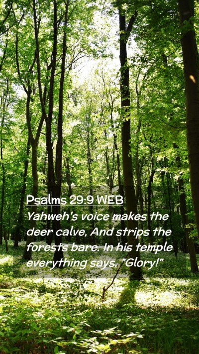 Picture 02 - Psalms 29:9 WEB Mobile Phone Wallpaper - Yahweh's voice makes the deer calve, And strips - Mobile Bible Verse Wallpaper