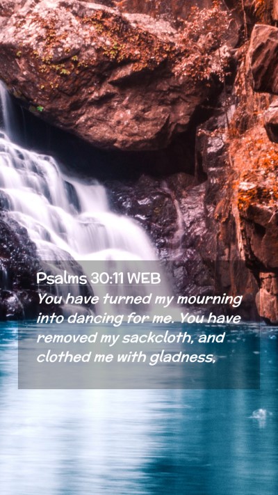 Picture 02 - Psalms 30:11 WEB Mobile Phone Wallpaper - You have turned my mourning into dancing for me. - Mobile Bible Verse Wallpaper