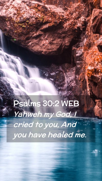 Picture 02 - Psalms 30:2 WEB Mobile Phone Wallpaper - Yahweh my God, I cried to you, And you have - Mobile Bible Verse Wallpaper
