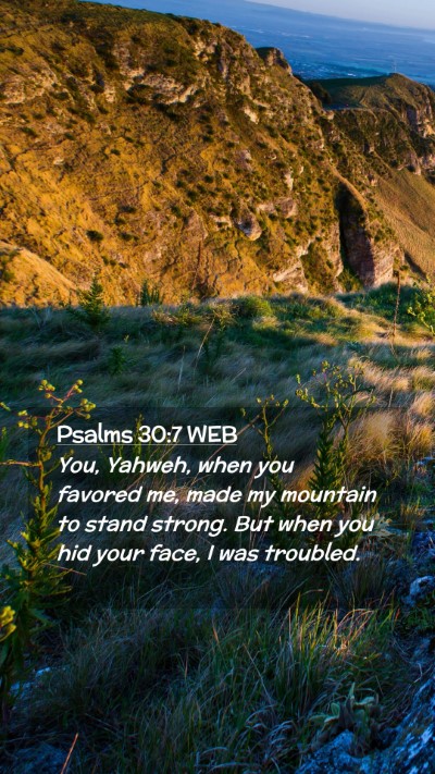 Picture 02 - Psalms 30:7 WEB Mobile Phone Wallpaper - You, Yahweh, when you favored me, made my - Mobile Bible Verse Wallpaper