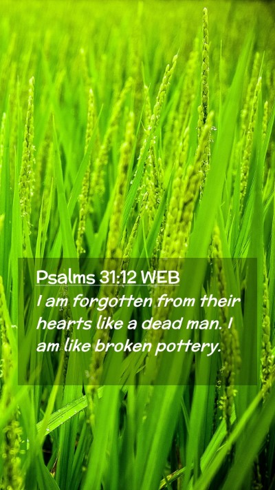 Picture 02 - Psalms 31:12 WEB Mobile Phone Wallpaper - I am forgotten from their hearts like a dead man. - Mobile Bible Verse Wallpaper