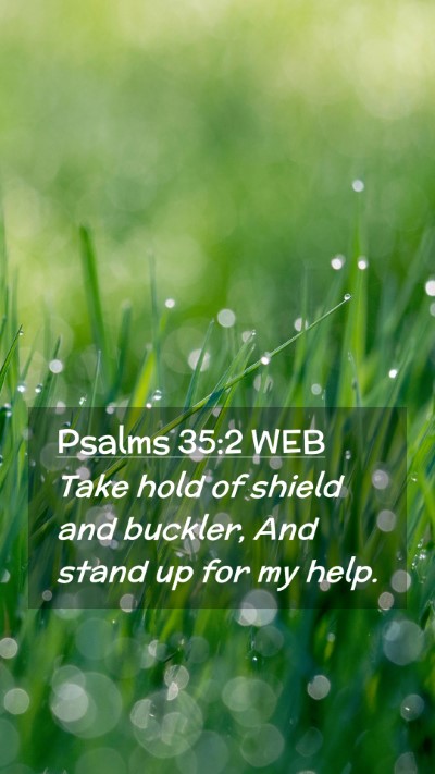 Picture 02 - Psalms 35:2 WEB Mobile Phone Wallpaper - Take hold of shield and buckler, And stand up for - Mobile Bible Verse Wallpaper