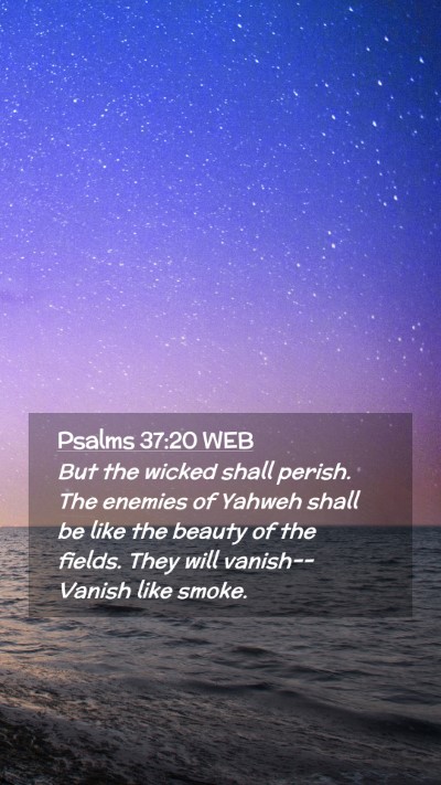 Picture 02 - Psalms 37:20 WEB Mobile Phone Wallpaper - But the wicked shall perish. The enemies of - Mobile Bible Verse Wallpaper