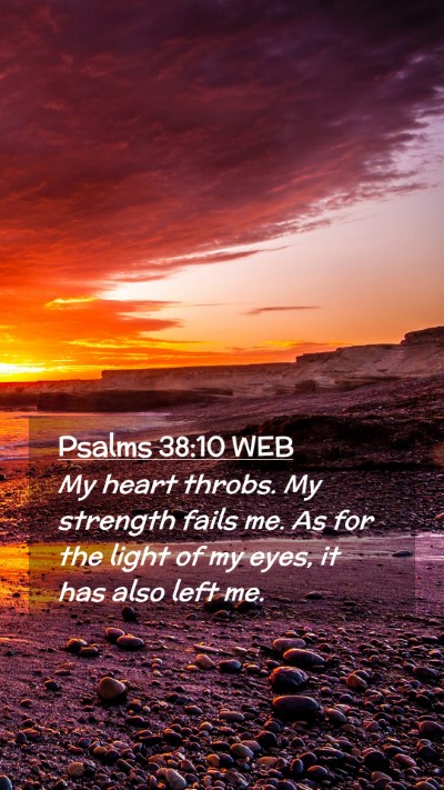 Picture 02 - Psalms 38:10 WEB Mobile Phone Wallpaper - My heart throbs. My strength fails me. As for the - Mobile Bible Verse Wallpaper