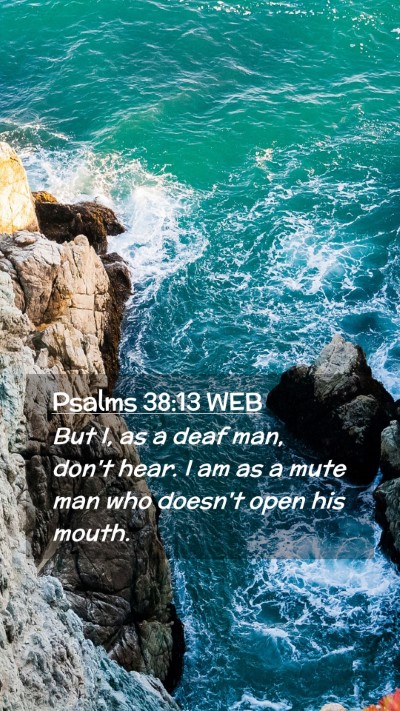 Picture 02 - Psalms 38:13 WEB Mobile Phone Wallpaper - But I, as a deaf man, don't hear. I am as a mute - Mobile Bible Verse Wallpaper