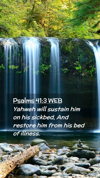 Picture 02 - Psalms 41:3 WEB Mobile Phone Wallpaper - Yahweh will sustain him on his sickbed, And - Mobile Bible Verse Wallpaper