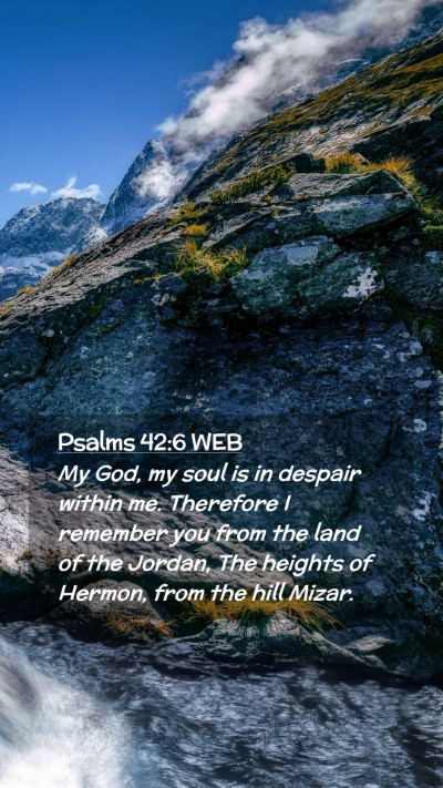 Picture 02 - Psalms 42:6 WEB Mobile Phone Wallpaper - My God, my soul is in despair within me. - Mobile Bible Verse Wallpaper