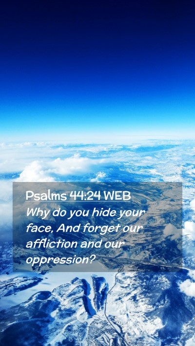 Picture 02 - Psalms 44:24 WEB Mobile Phone Wallpaper - Why do you hide your face, And forget our - Mobile Bible Verse Wallpaper