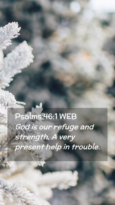 Picture 02 - Psalms 46:1 WEB Mobile Phone Wallpaper - God is our refuge and strength, A very present - Mobile Bible Verse Wallpaper