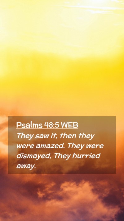 Picture 02 - Psalms 48:5 WEB Mobile Phone Wallpaper - They saw it, then they were amazed. They were - Mobile Bible Verse Wallpaper