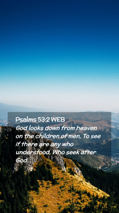 Picture 02 - Psalms 53:2 WEB Mobile Phone Wallpaper - God looks down from heaven on the children of - Mobile Bible Verse Wallpaper
