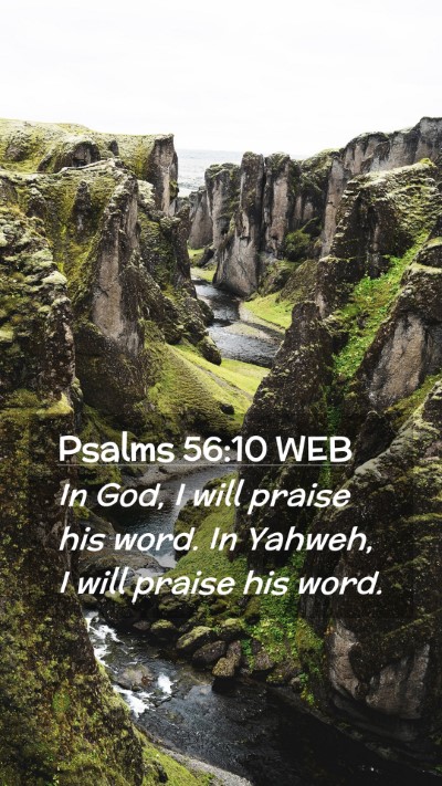 Picture 02 - Psalms 56:10 WEB Mobile Phone Wallpaper - In God, I will praise his word. In Yahweh, I will - Mobile Bible Verse Wallpaper