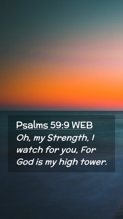 Picture 02 - Psalms 59:9 WEB Mobile Phone Wallpaper - Oh, my Strength, I watch for you, For God is my - Mobile Bible Verse Wallpaper