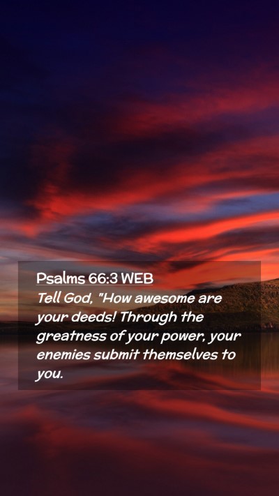 Picture 02 - Psalms 66:3 WEB Mobile Phone Wallpaper - Tell God, 