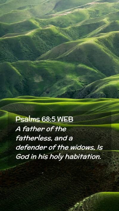 Picture 02 - Psalms 68:5 WEB Mobile Phone Wallpaper - A father of the fatherless, and a defender of the - Mobile Bible Verse Wallpaper