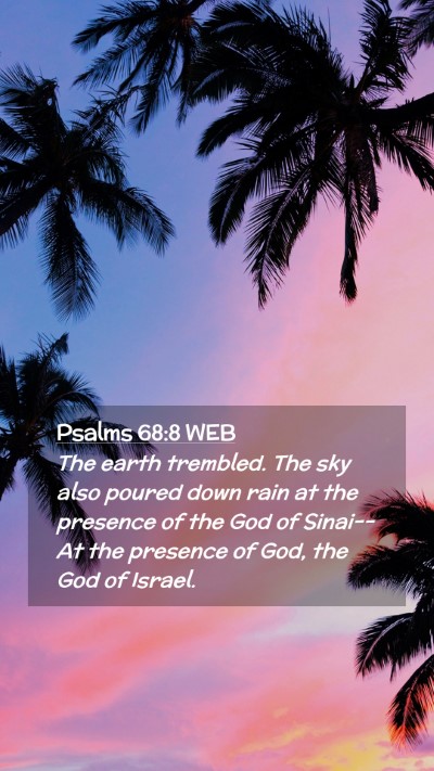 Picture 02 - Psalms 68:8 WEB Mobile Phone Wallpaper - The earth trembled. The sky also poured down rain - Mobile Bible Verse Wallpaper