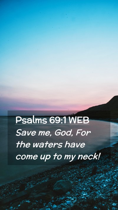 Picture 02 - Psalms 69:1 WEB Mobile Phone Wallpaper - Save me, God, For the waters have come up to my - Mobile Bible Verse Wallpaper